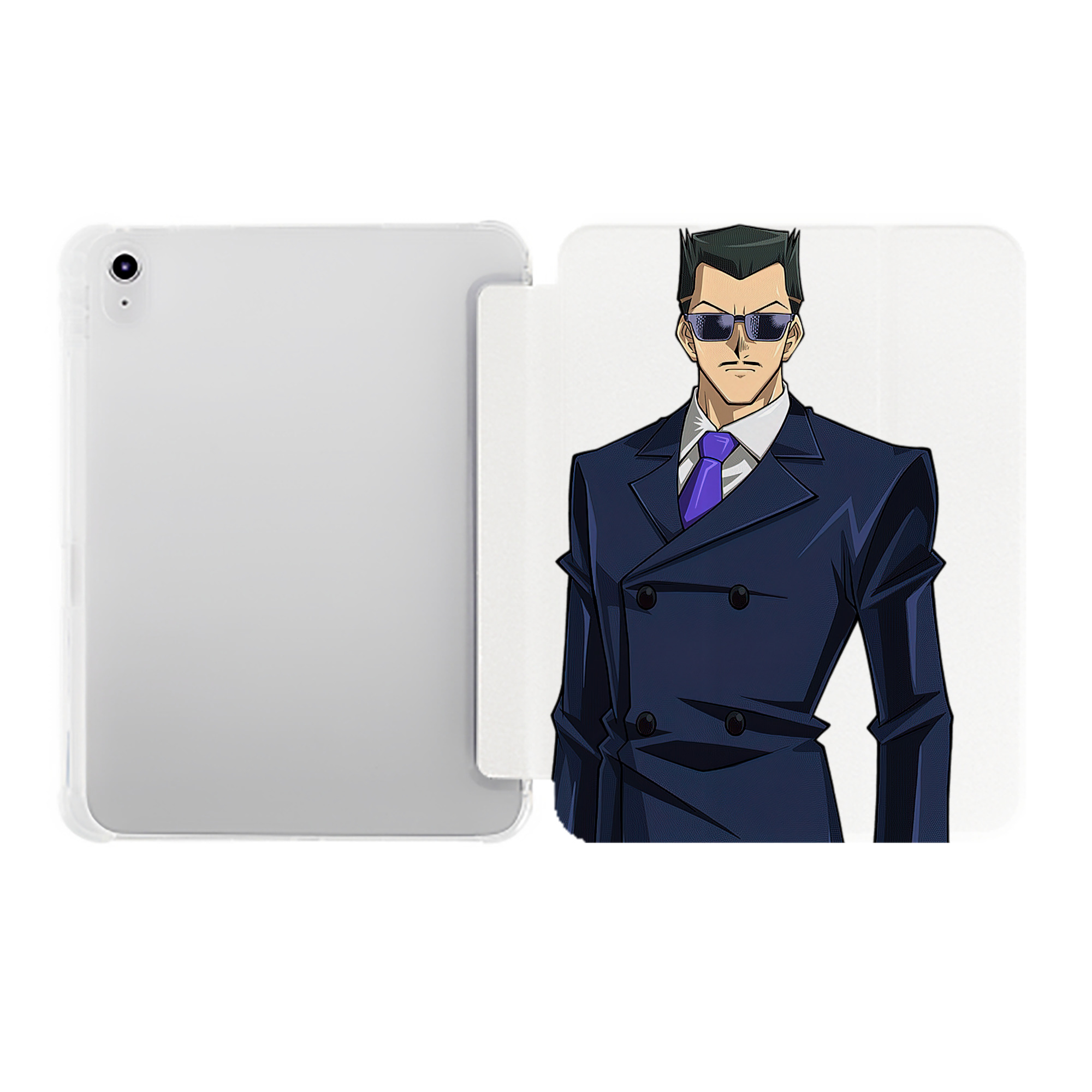 （画像用） 遊☆戯☆王 Yu-Gi-Oh! IPad ケース ペン収納付き 三つ折りスタンド PUレザー×シリコン 対応機種9.5/10.5/10.9インチ